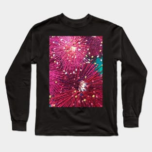 Deep Pink Australian Native Gum Flower Design by Leah Gay Long Sleeve T-Shirt